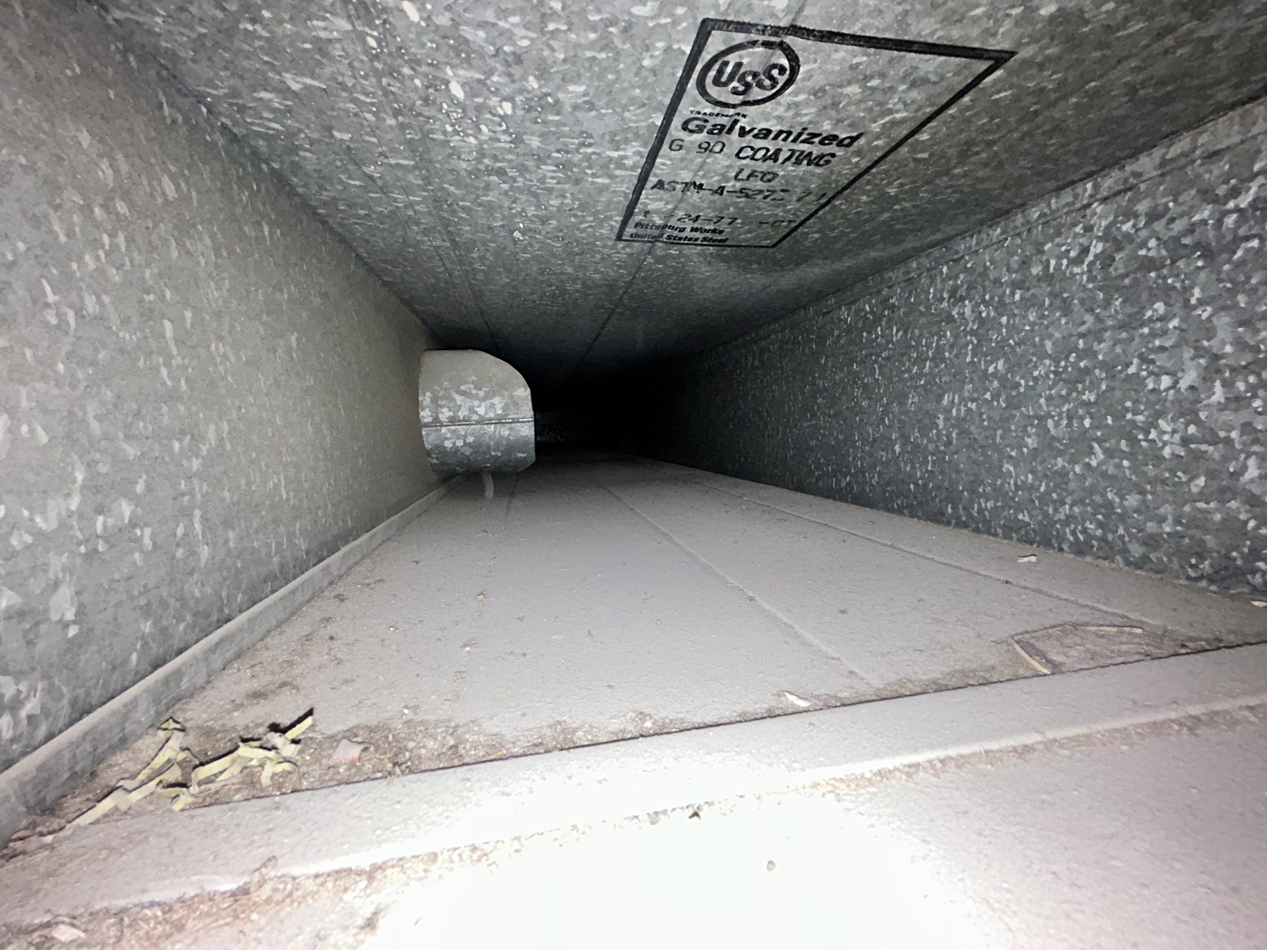 Air duct before cleaning